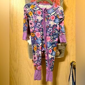 Little Sleepies Dusk Bloom Zippy size 3-6 months